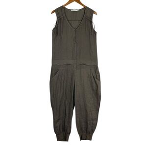 la fee Maraboutee Linen Jumpsuit in Dark Taupe/ Brown Womens French Size 38/ Med
